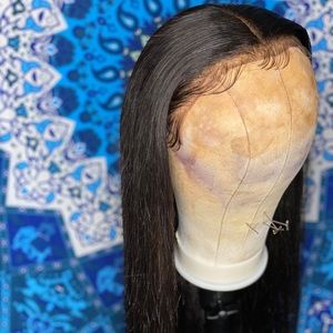 Brazilian straight 100% human hair lace front wig